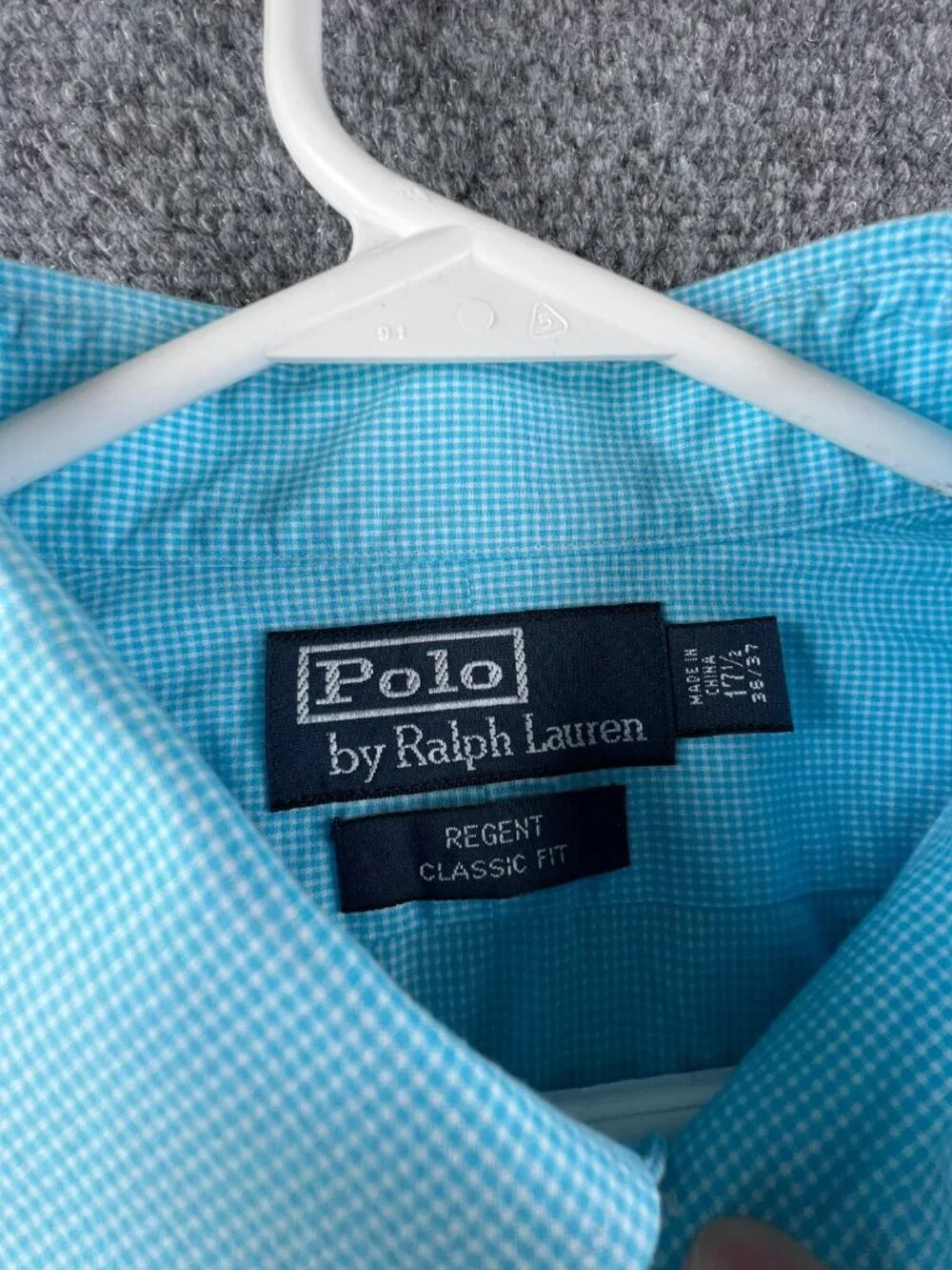 Polo Ralph Lauren Button Up Shirt Long Sleeve Blue Regent Classic Fit 17.5 36/37